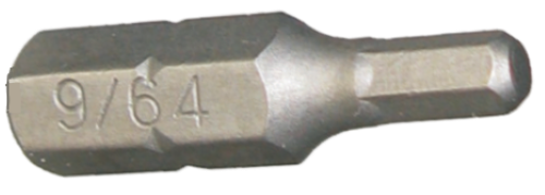 9/64" x 1/4" Hex In-Hex Insert Bit T&E Tools 30654