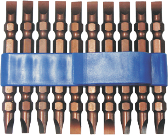 5.0 x 0.6mm Slotted Double Ended Power Bits 1/4" Hex (Packs of 10 Pieces) T&E Tools 30906-10