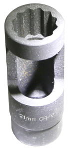 21mm 12 Point Open Side Sensor/ Injector Socket 80mm long T&E Tools 4034