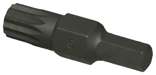 M6 x 1/4" Hex Triple Square (Multi-Spline) T&E Tools 50626