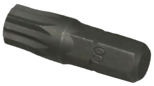 M8 x 1/4" Hex Triple Square (Multi-Spline) T&E Tools 50628