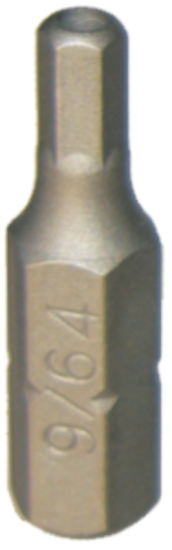 9/64" x 1/4" Hex Tamper In-Hex Insert Bit T&E Tools 50726