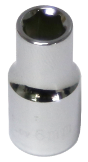 6mm x 1/4"Drive Sockets (Metric Sizes 6 & 12 Point) T&E Tools 52206