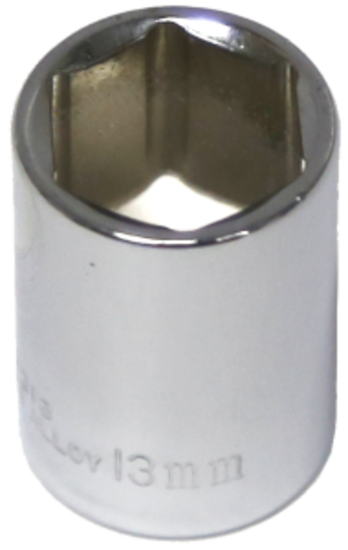 13mm x 1/4"Drive Sockets (Metric Sizes 6 & 12 Point) T&E Tools 52213