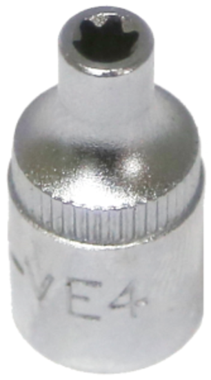 E4 1/4"Drive E-Series Female Torx Socket Standard Length T&E Tools 52604