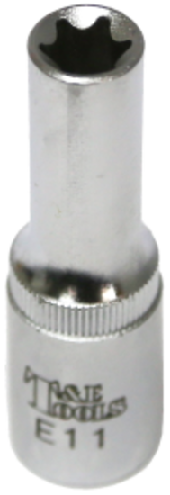 E11 x 3/8"Dr. Female Torx Socket 65mm Long T&E Tools 53911