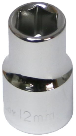 12mm x 1/2" Drive Standard Socket (6 Point) T&E Tools 54212