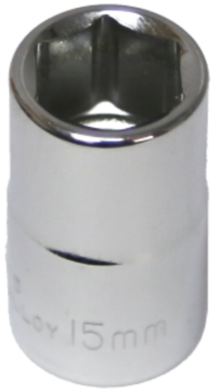 15mm x 1/2" Drive Standard Socket (6 Point) T&E Tools 54215