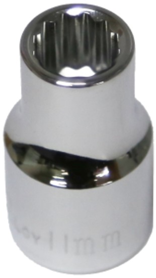 11mm x 1/2" Drive Standard Socket (12 Point) T&E Tools 54311