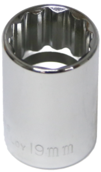 No.54319 - 19mm x 1/2" Drive Standard Socket (12 Point)