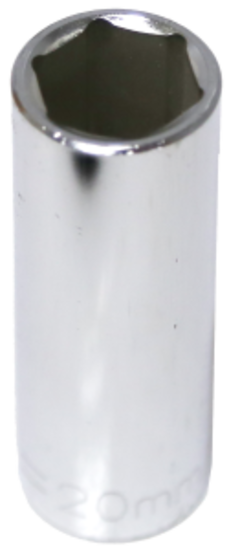 20mm x 1/2" Drive Deep Socket (6 Point) T&E Tools 54420
