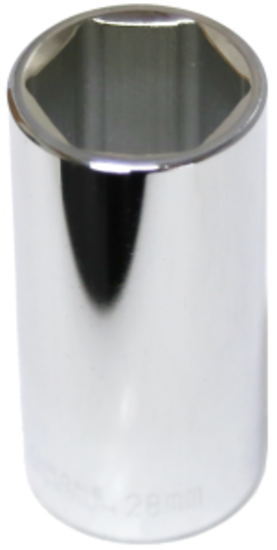 28mm x 1/2" Drive Deep Socket (6 Point) T&E Tools 54428