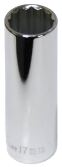 17mm x 1/2" Drive Deep Socket (12 Point) T&E Tools 54517