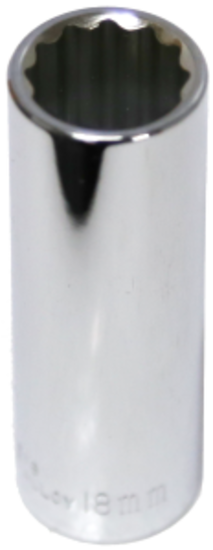 18mm x 1/2" Drive Deep Socket (12 Point) T&E Tools 54518