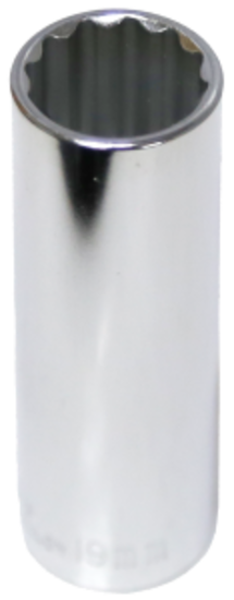 19mm x 1/2" Drive Deep Socket (12 Point) T&E Tools 54519