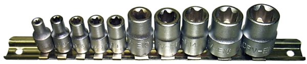 10 Piece E-Series Female Torx-r Sockets T&E Tools 5600