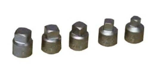 T&E Tools 5 piece Square Oil Pan Drain Sockets 5709