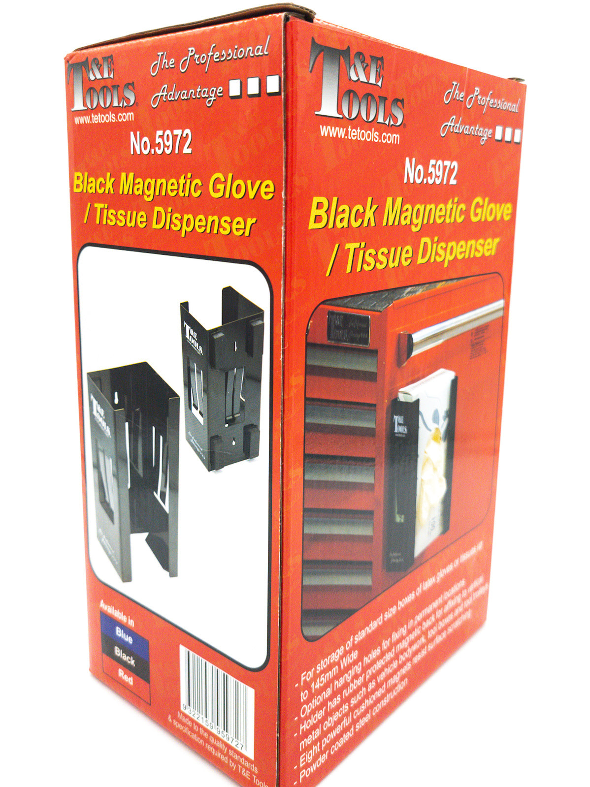 Magnetic Glove / Tissue Dispenser holder for Toolbox Black T&E Tools TE-5972
