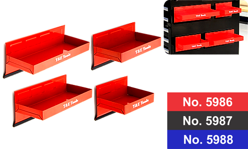 Magnetic Parts Tray 4 Piece. Set Red For Toolboxes T&E Tools 5986