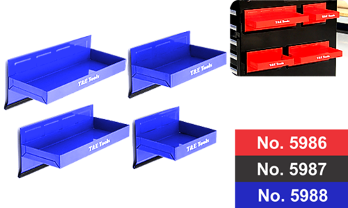 Magnetic Parts Tray 4 piece Set Blue For Toolboxes T&E Tools 5988