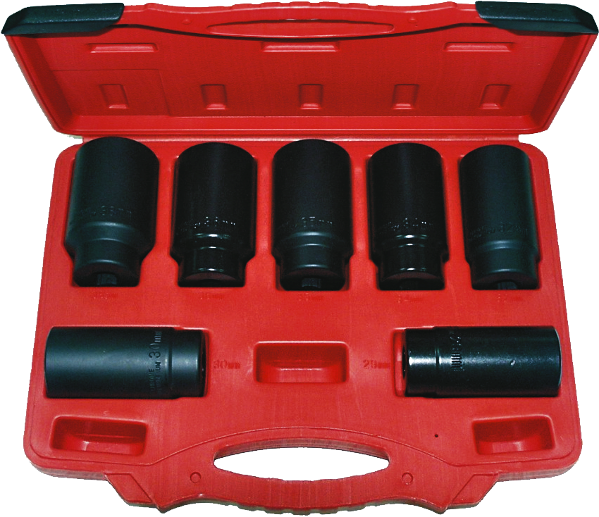 7 Piece FWD Axle Spindle Nut Socket Set T&E Tools 6037