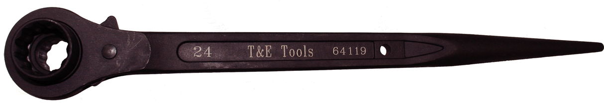 12 Point Double Sided Reversible Podger Ratchet Wrench (19 x 24mm) T&E Tools 64119