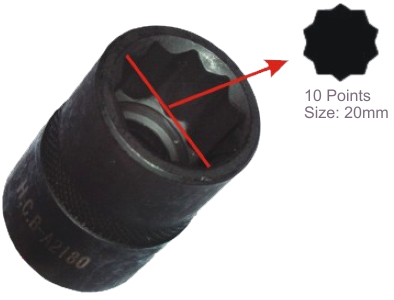 Honda Decagon Impact Socket T&E Tools 65000