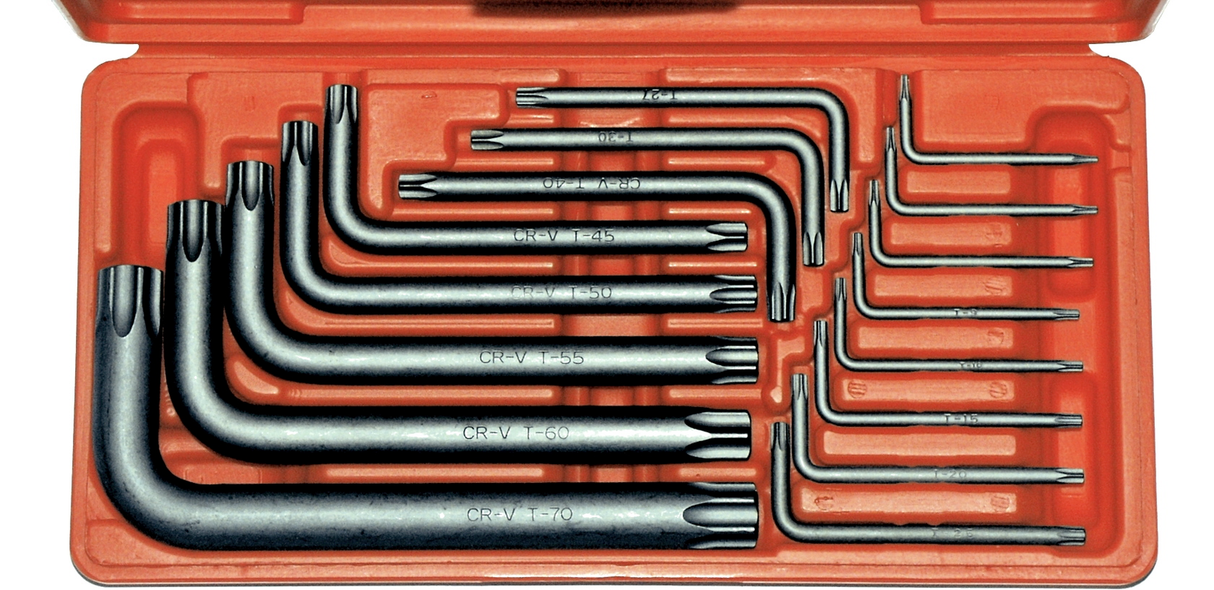 16 Piece Torx-r Key Set (Standard Arm) T&E Tools 6691