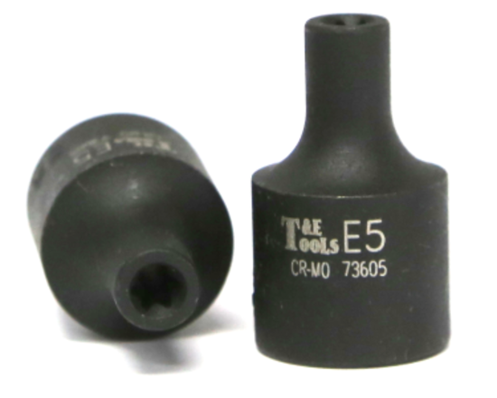 E5 3/8" Drive E-Series Torx-r Impact Socket 28mm Long T&E Tools 73605