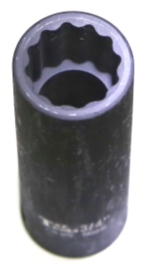3/4" x 1/2" Drive Deep 12 Point Impact Socket T&E Tools 74324L