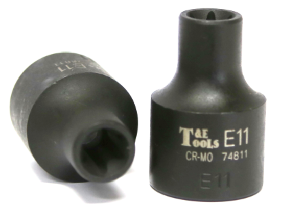 E11 1/2" Drive E-Series Torx-r Impact Sockets 38mm Long T&E Tools 74811