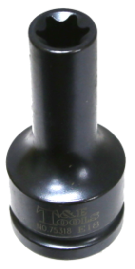 E18 x 3/4" Drive "E" Series Torx Impact Socket T&E Tools 75318
