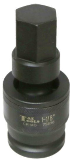 1.1/8" SAE In-Hex Universal Impact Sockets 3/4" Drive T&E Tools 75836