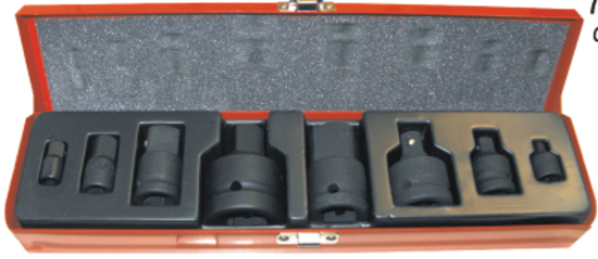 8Pc. Impact Socket Adaptor Set 1/4" - 1" T&E Tools 76345