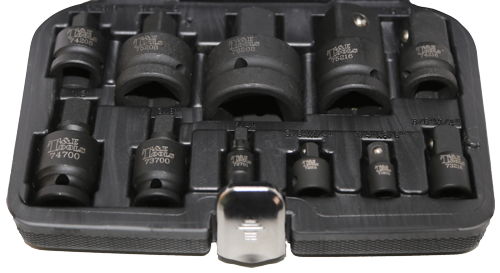 Impact Socket Adaptors & Universal Joint 11 Pce Set 1/4" - 1" T&E Tools 76348