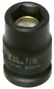 7/16" x 3/8" Drive Magnetic Impact SAE Socket T&E Tools 83314