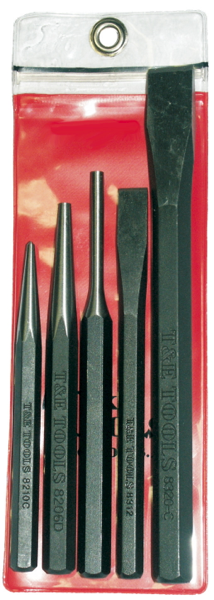 5 Piece Punch & Chisel Set T&E Tools 8405