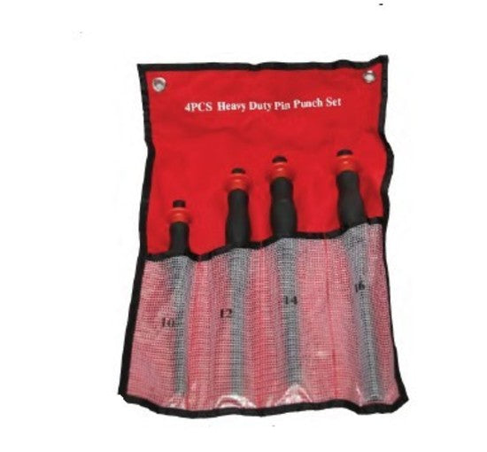 4Pc. Heavy Duty Pin Punch Set T&E Tools 8416