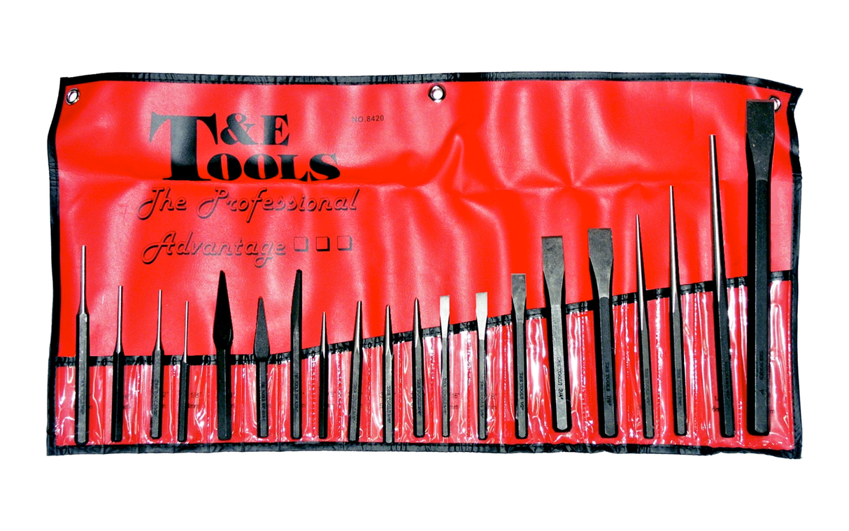 20 Piece Punch & Chisel Set T&E Tools 8420