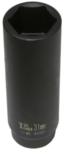 31mm x 1/2" Drive Extra Deep Impact Socket T&E Tools 84331