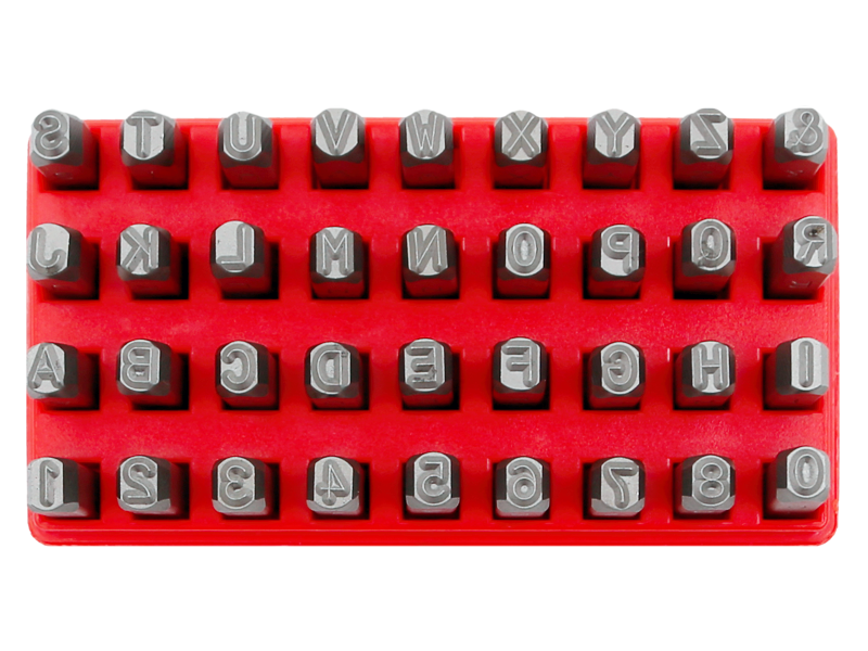 1/4"(6mm) 36Pc. Number & Letter Punch Set T&E Tools TE-8882A