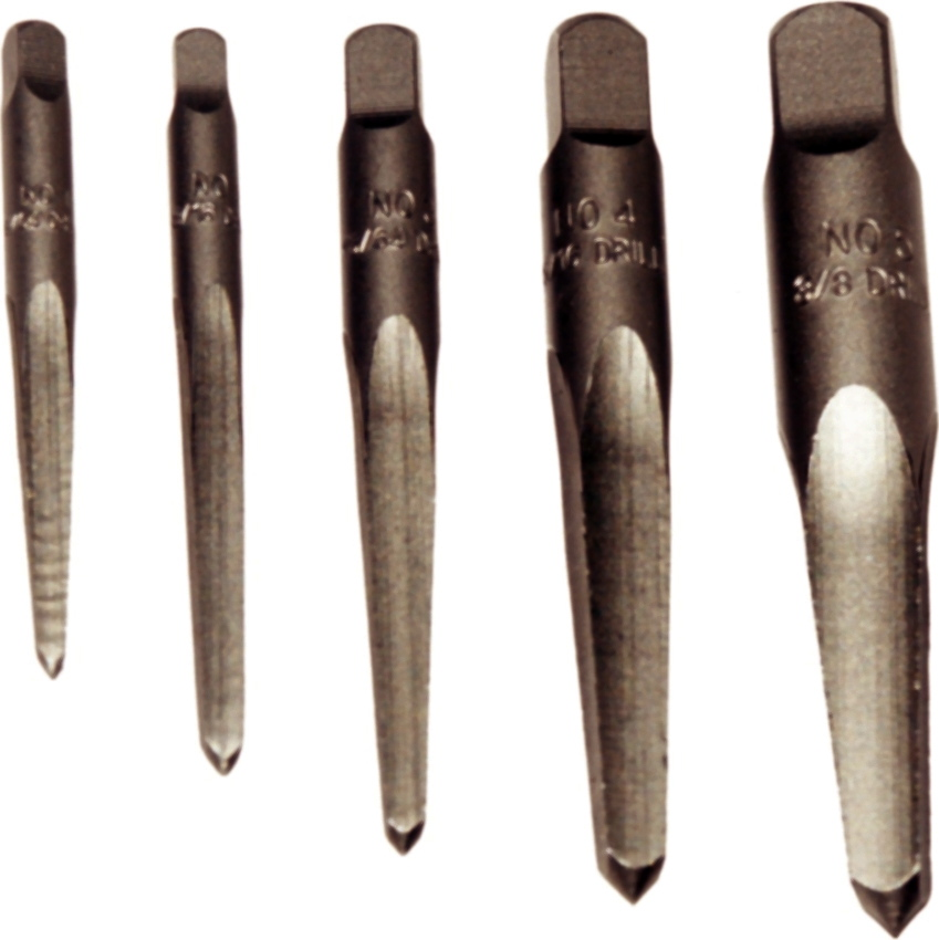 Screw Extractor Easy Out 5 Pce Set (Straight Flute Type) T&E Tools 8962