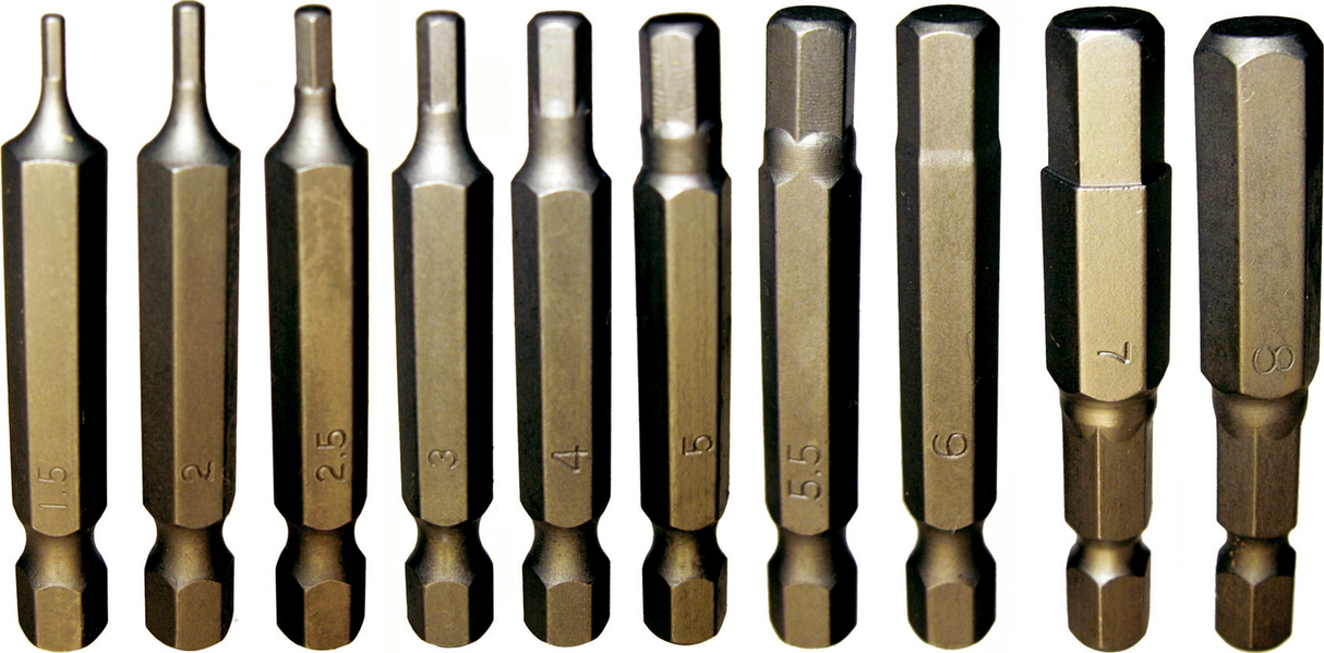 11 Piece Metric In-Hex Power Bits (1/4" Hex Long) T&E Tools 91114M