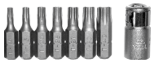 8 Piece Tamper Torx Insert Bit Set T&E Tools 91120