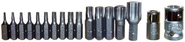 17 Piece Torx-r Insert Bit Set T&E Tools 91217