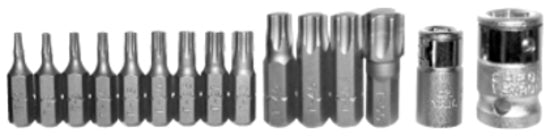 15 Piece Tamper Torx Insert Bit Set T&E Tools 91316