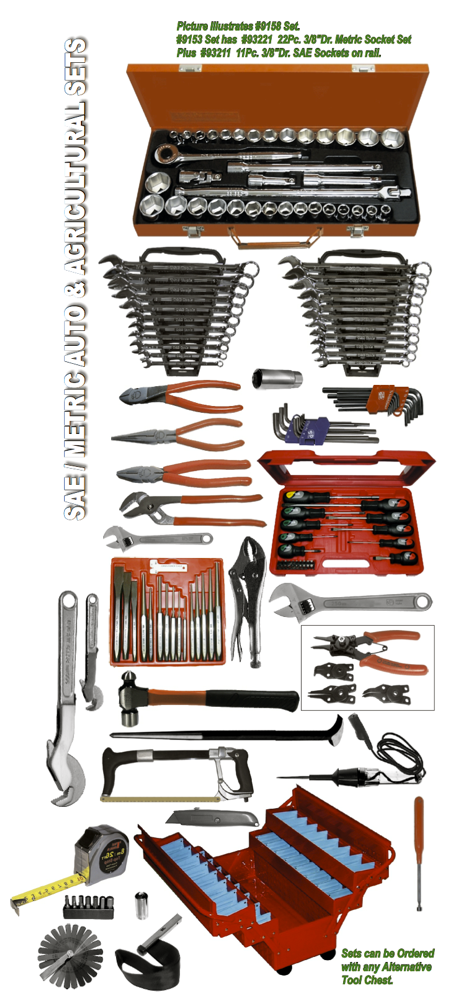 158Pc. Agricultural Tool Set T&E Tools 9158