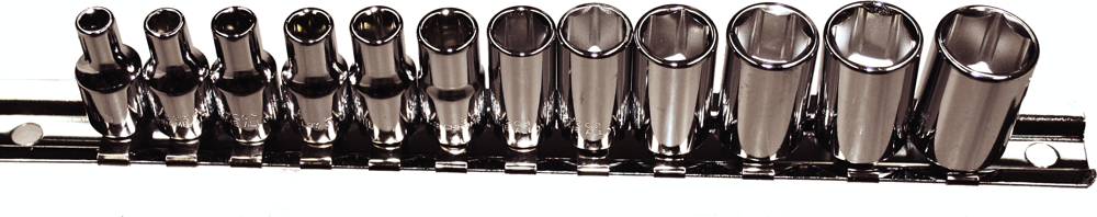 T&E Tools 1/4"Drive Sockets 12 Piece (6 Point) 92212