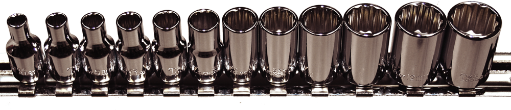 12 Piece 1/4"Drive Sockets (12 Point) T&E Tools 92312