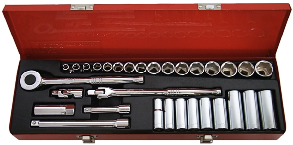 T&E Tools 31 Piece 3/8" Drive Metric Socket Set (6 Point) 93230